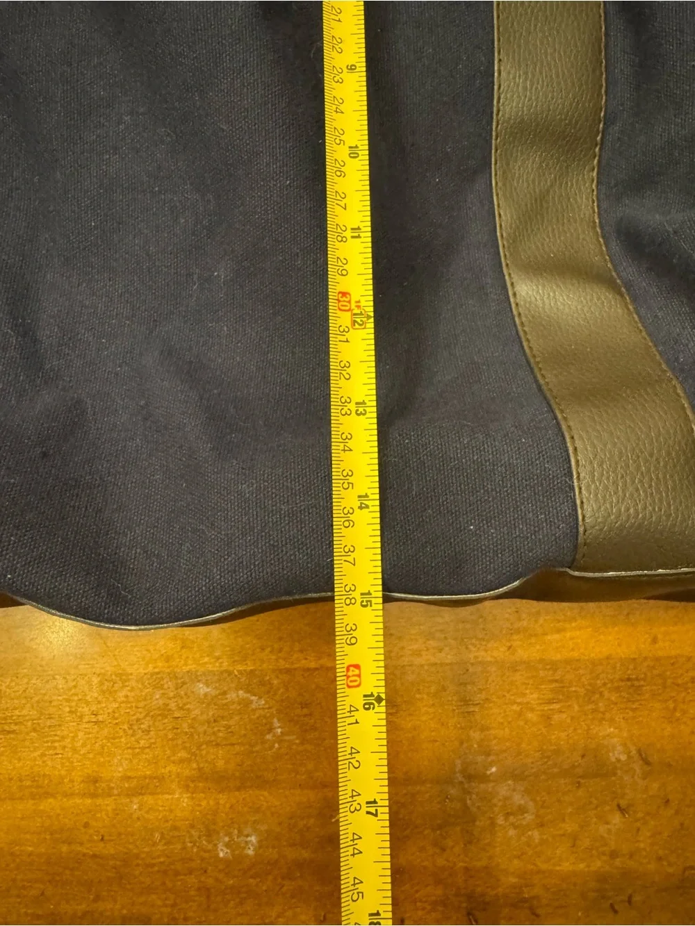 Classic Navy Canvas Duffel Bag with Brown Trim